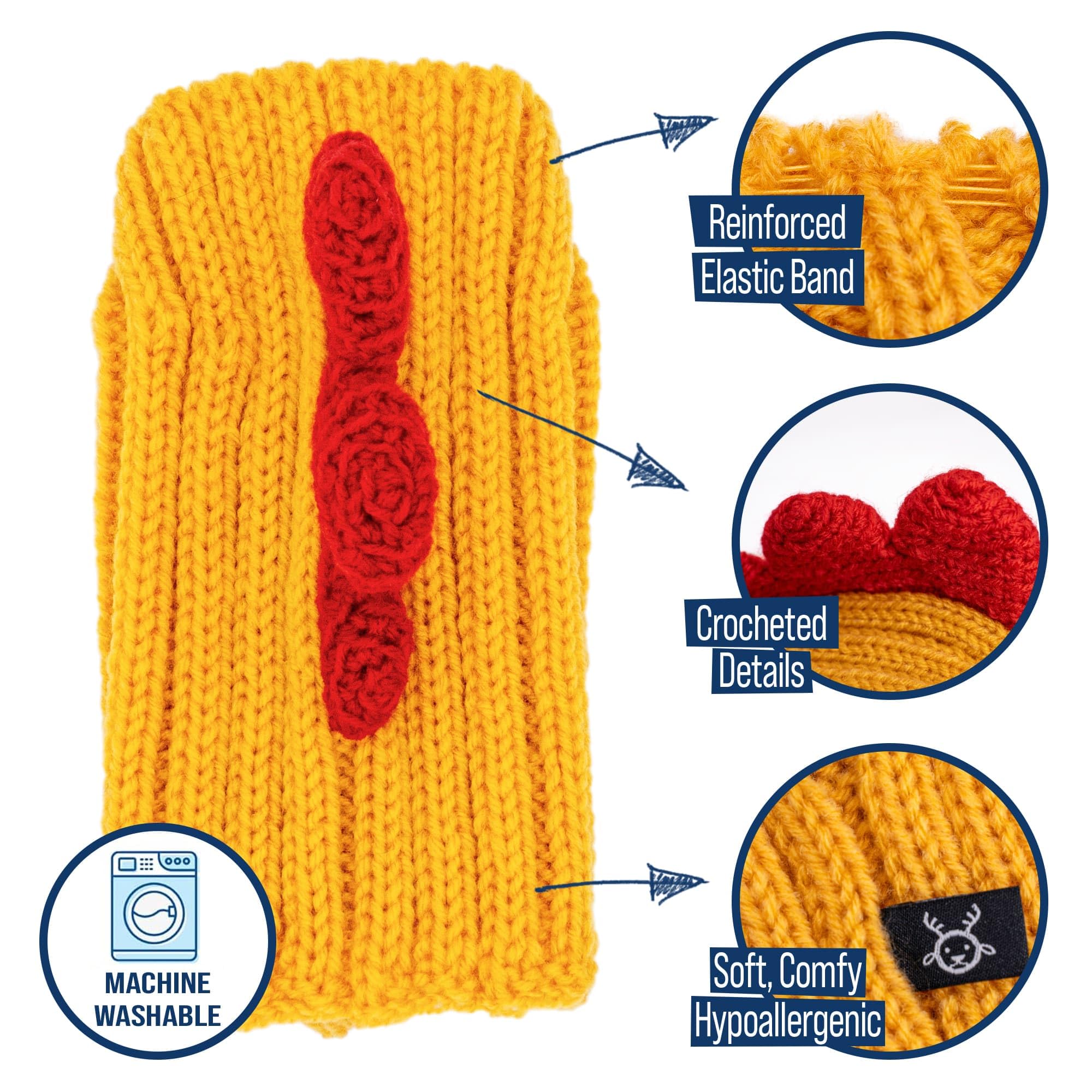 Zoo Snoods elastic-neck-opening demonstrates adjustable fit for comfort