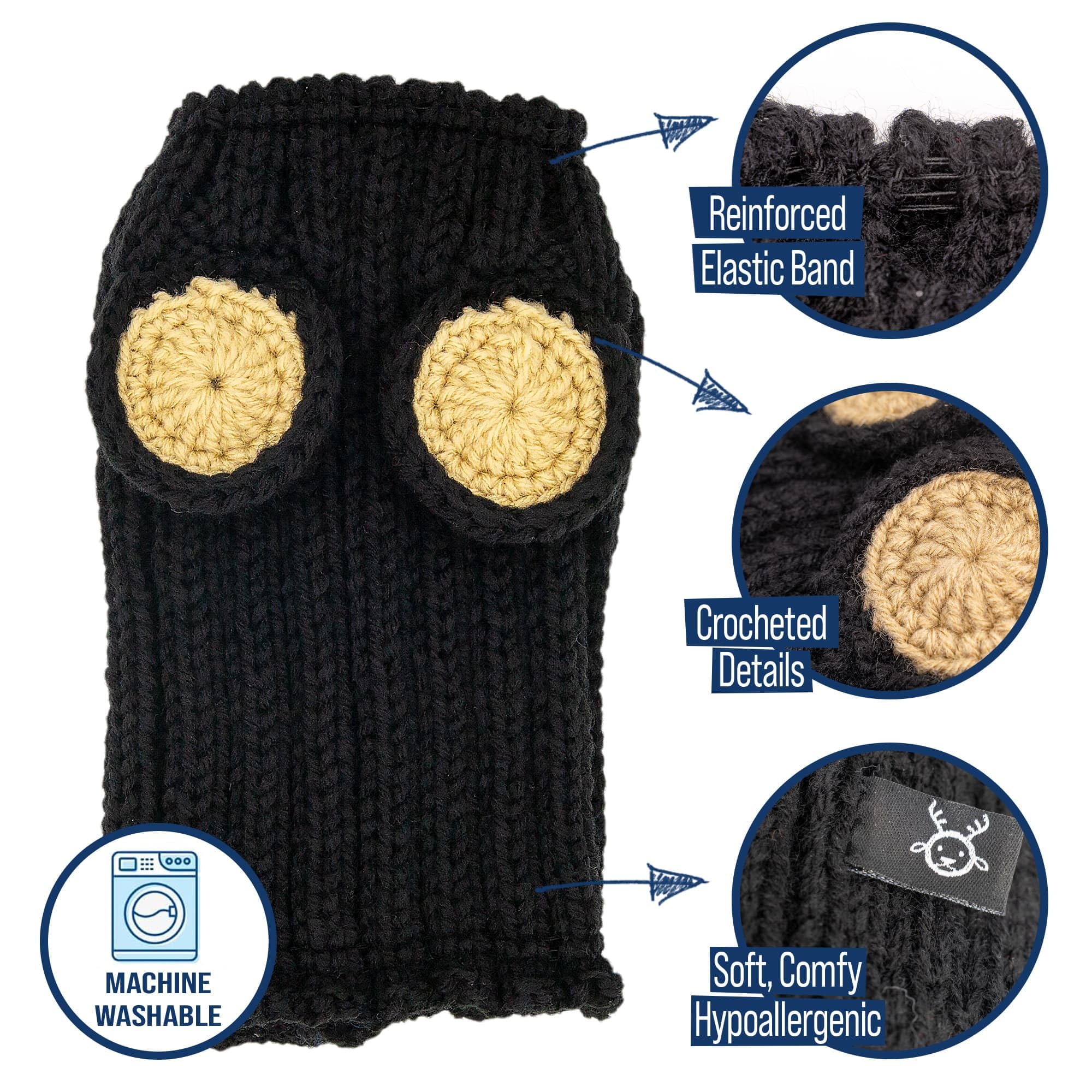 Zoo Snoods Handmade knit texture close-up highlighting comfort and durability