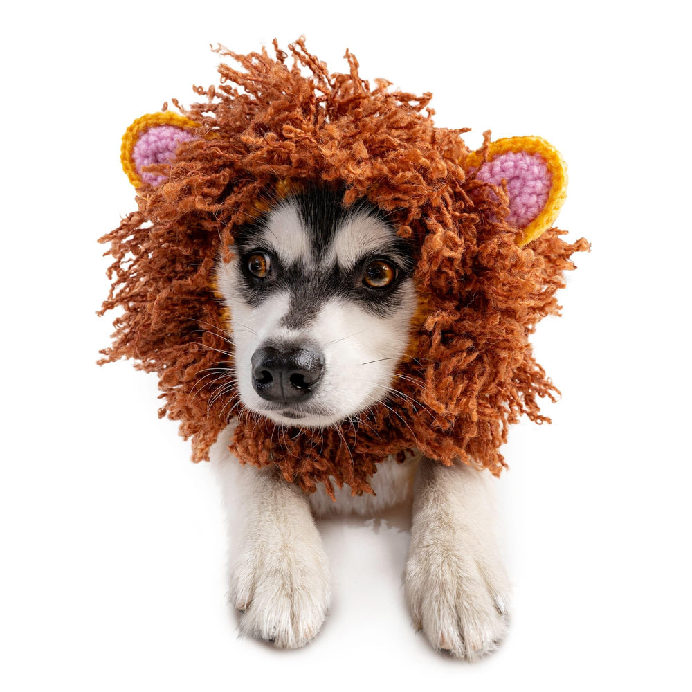 Zoo Snoods Lion Costume dog snood knit mane for cozy warmth