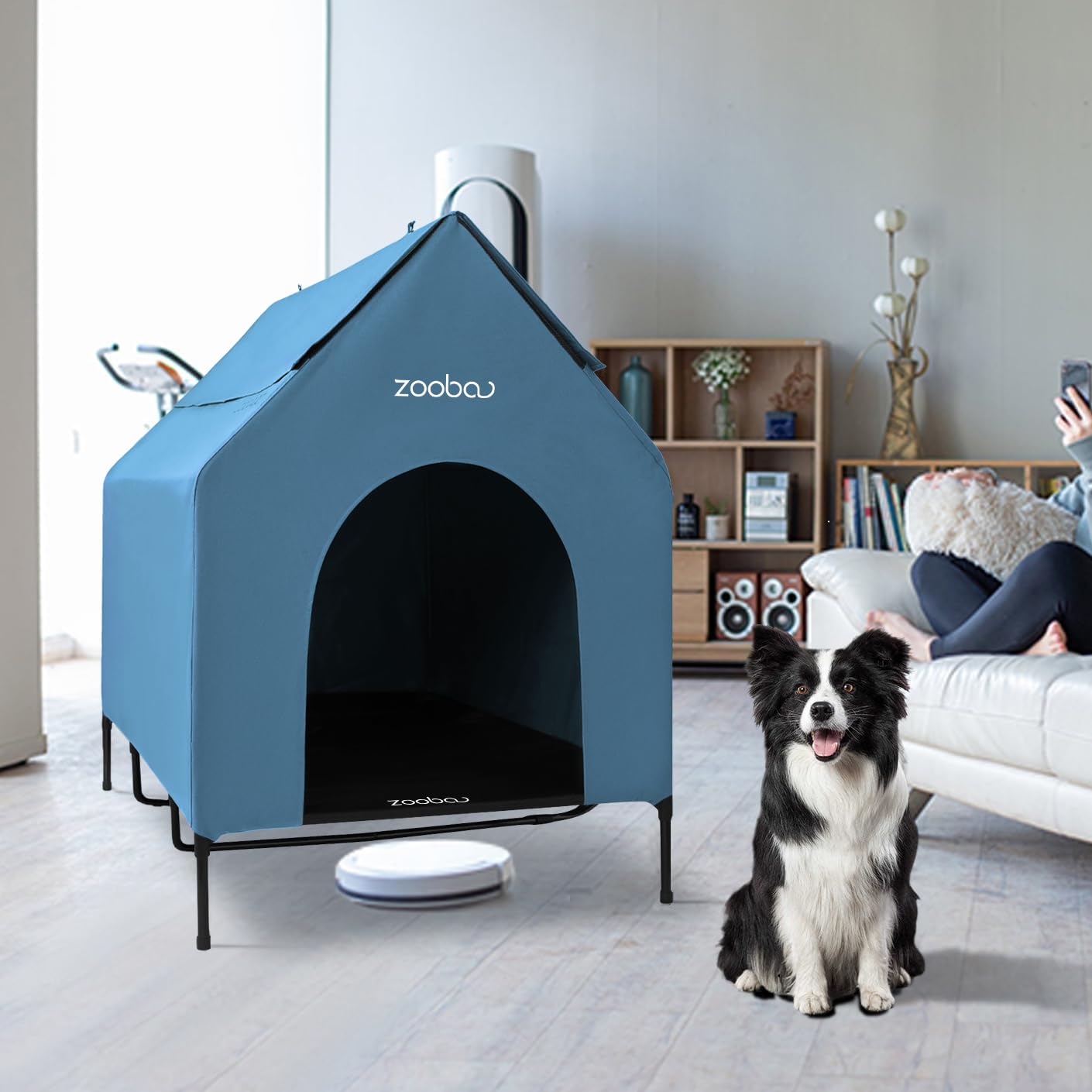 Zooba blue dog house breathable mesh promotes airflow and comfort.