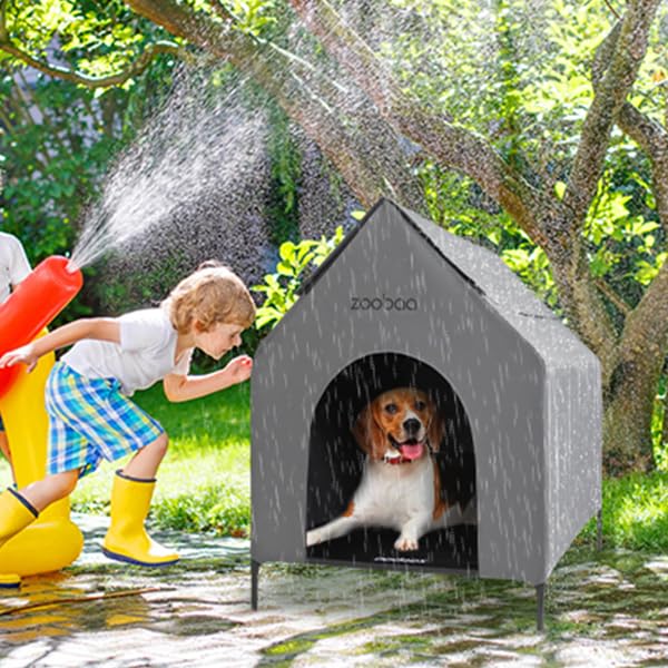 Zooba breathable mesh-dog-house-airflow enhances ventilation for a comfortable interior.
