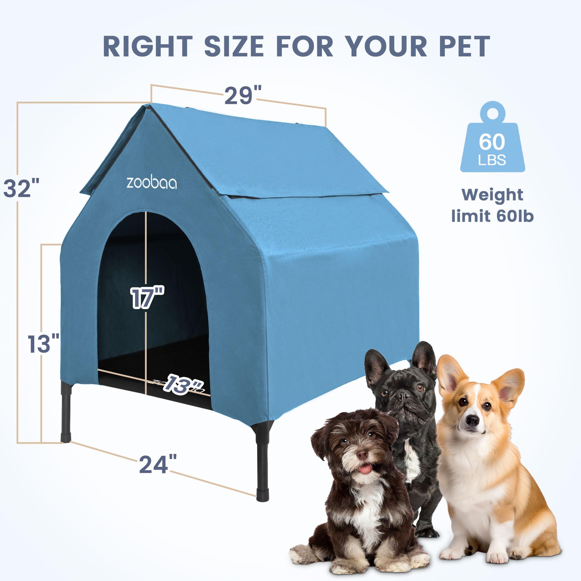 Zooba sturdy steel frame with reinforced supports provides durable shelter.