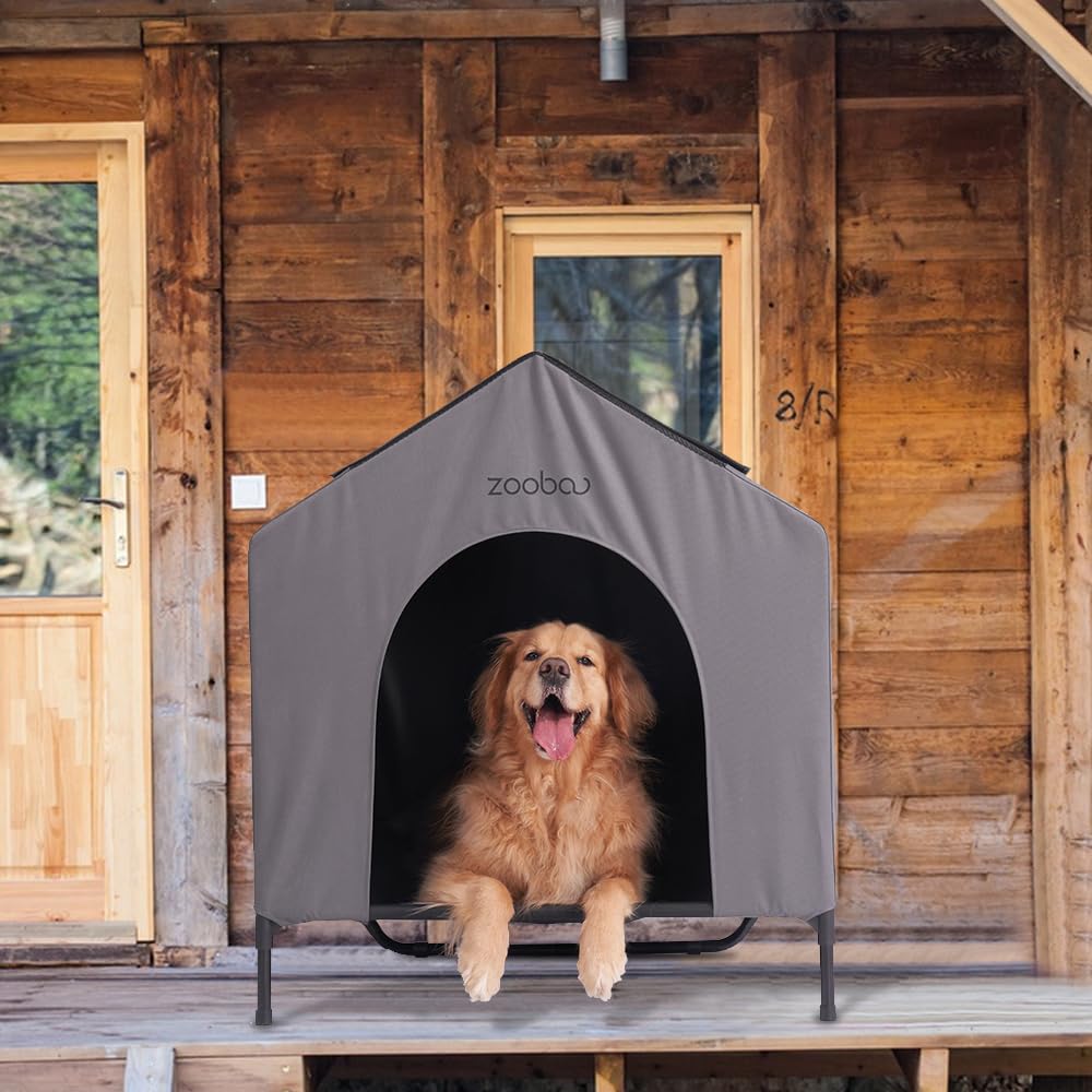 Zooba versatile indoor-outdoor kennel adapts to dogs of various sizes with weatherproof protection