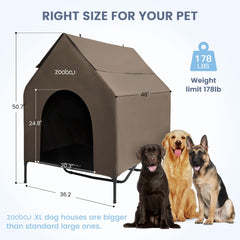 Zooba XL dog house steel-frame support exhibits high-strength build.