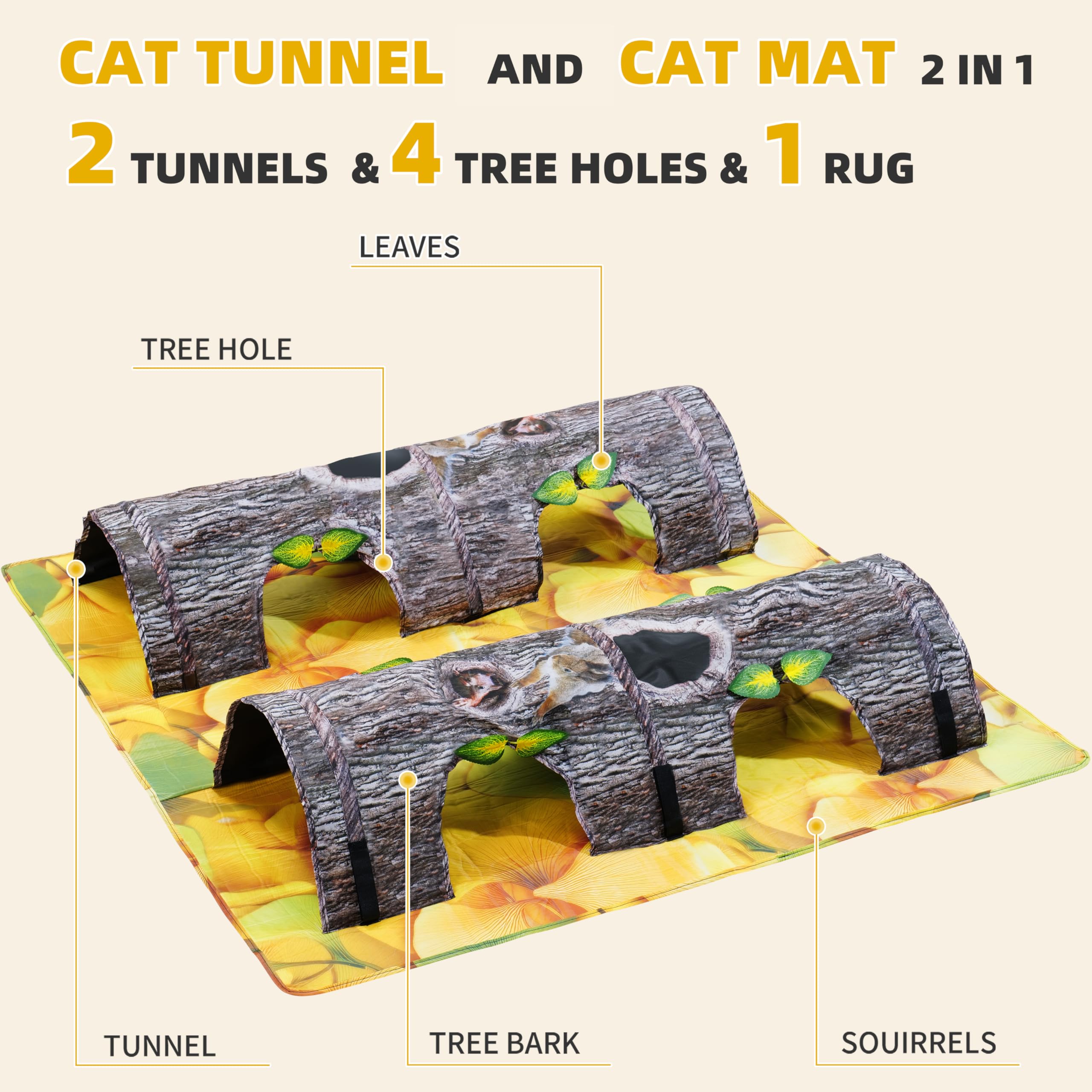 ZOOGUD cat play mat size 110x120 cm fits large to small cats for comfy play