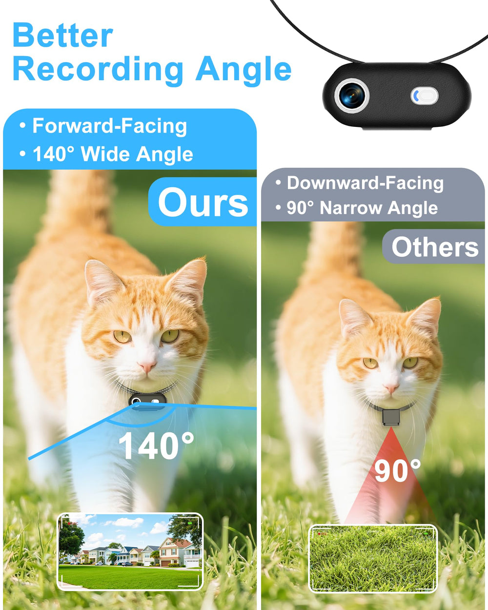 ZoomaraKam camera collar-soft-nylon-material emphasizes comfortable wear for pets.