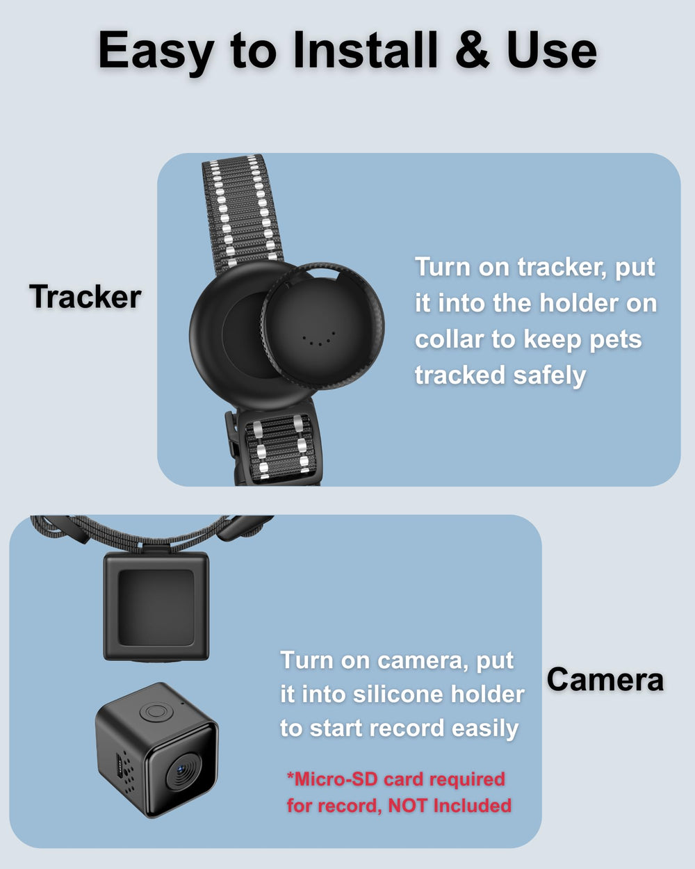ZoomaraKam lightweight cat collar camera barely noticeable on small pets