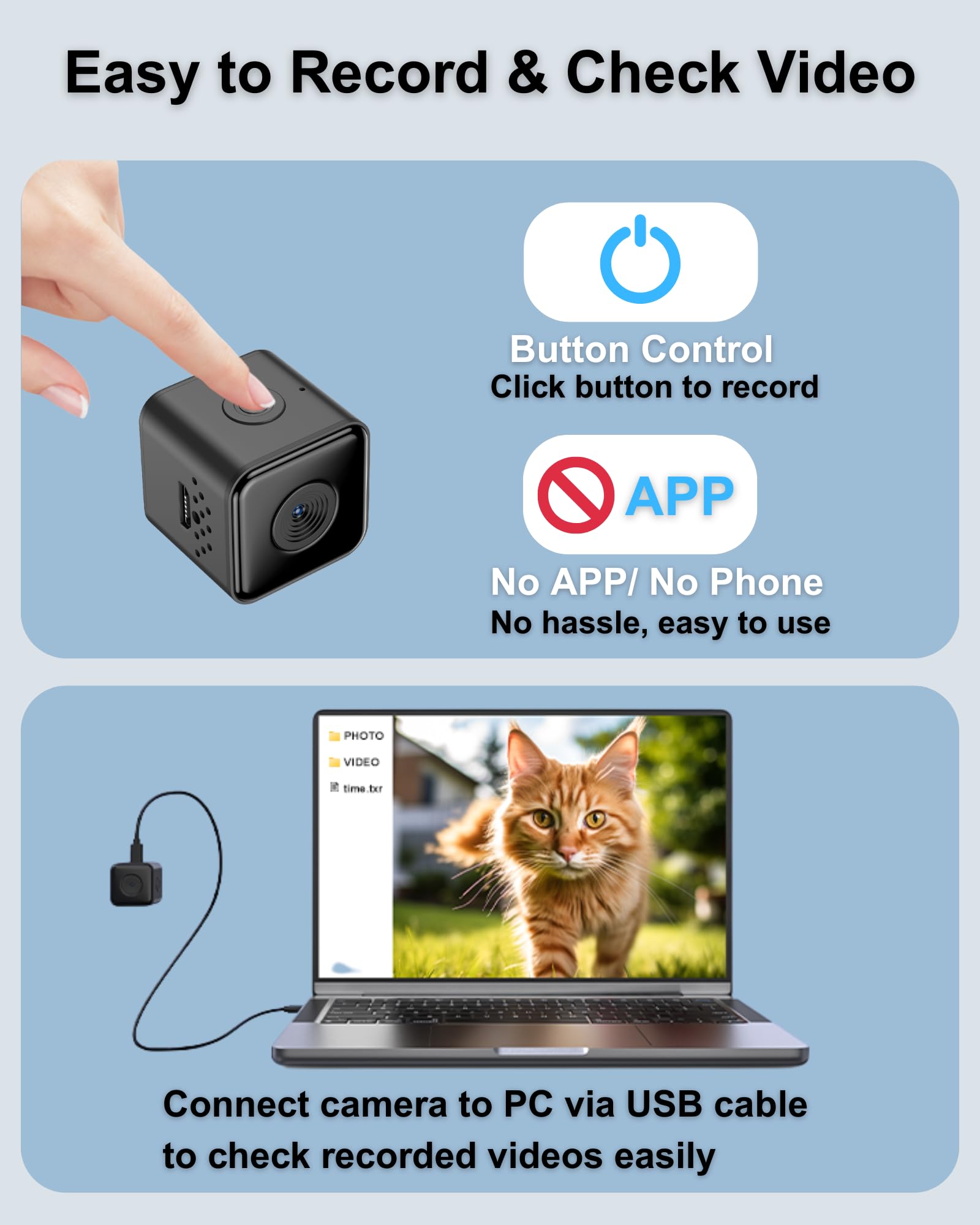 ZoomaraKam easy video playback via USB connection or micro-SD card reader