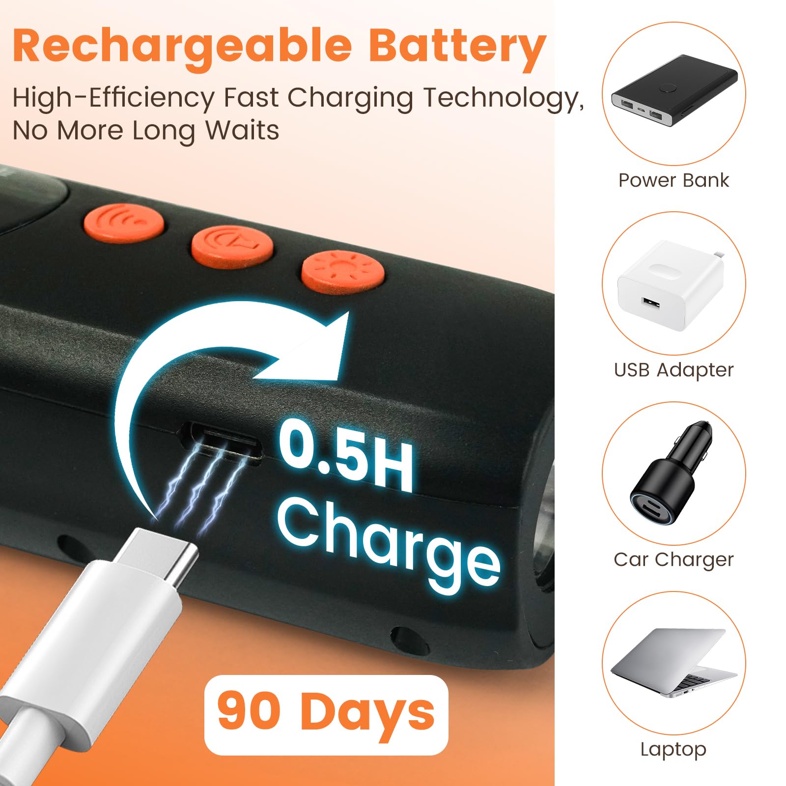 Zoomcritter ultrasonic dog bark deterrent LED flashlight in use during night walks.