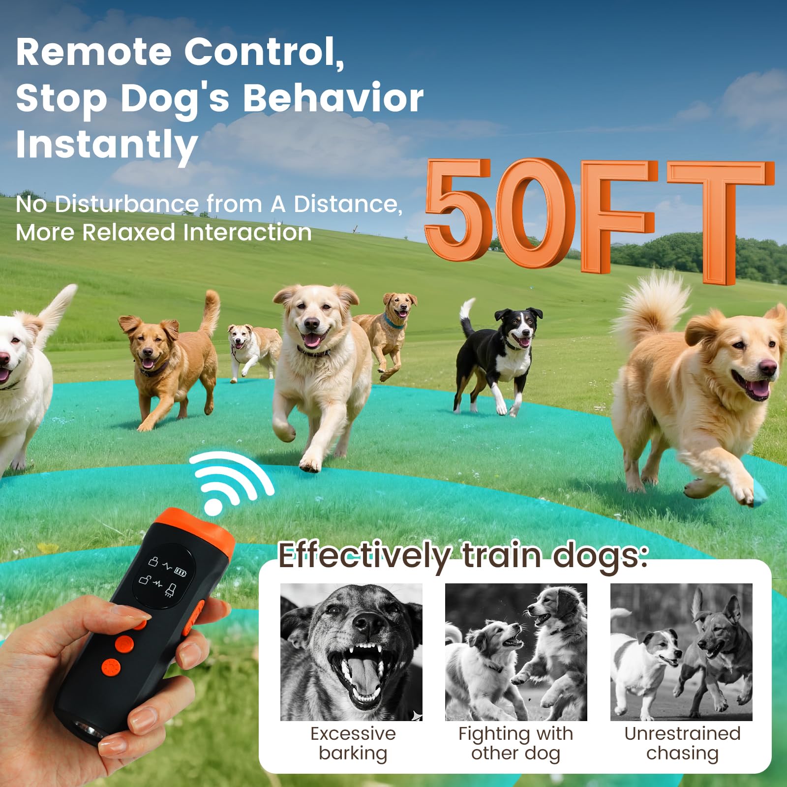 Zoomcritter ultrasonic dog bark deterrent safety lock and auto shutoff features.