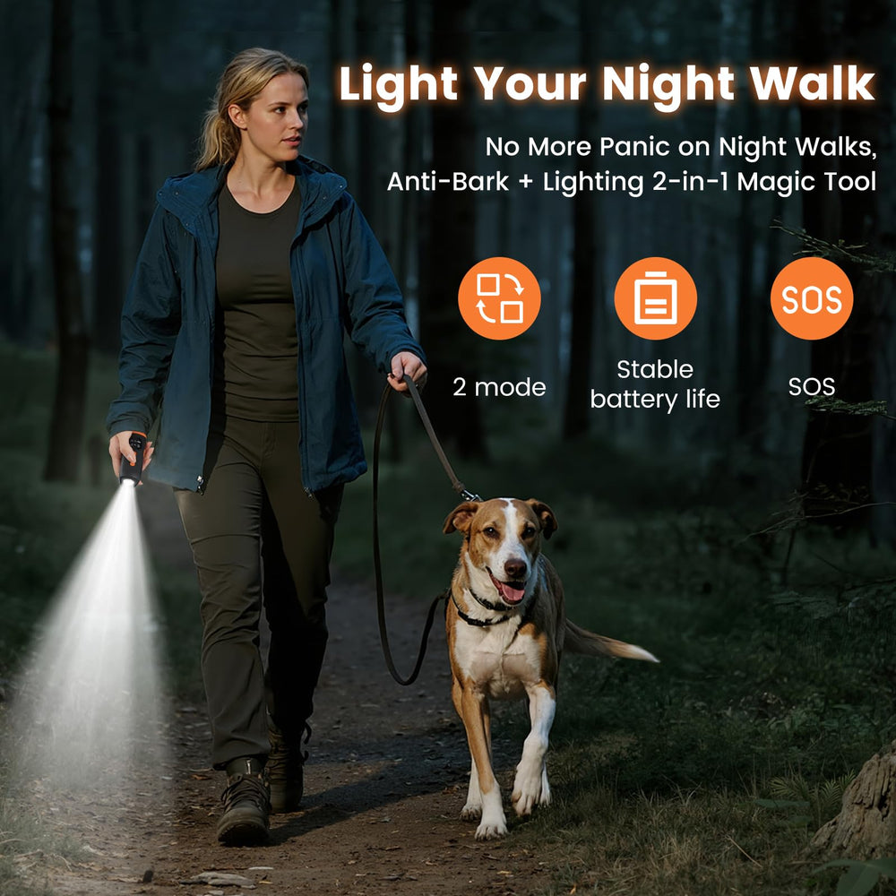 Zoomcritter ultrasonic dog bark deterrent side panel highlighting compact indoor design.