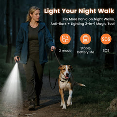 Zoomcritter ultrasonic dog bark deterrent side panel highlighting compact indoor design.