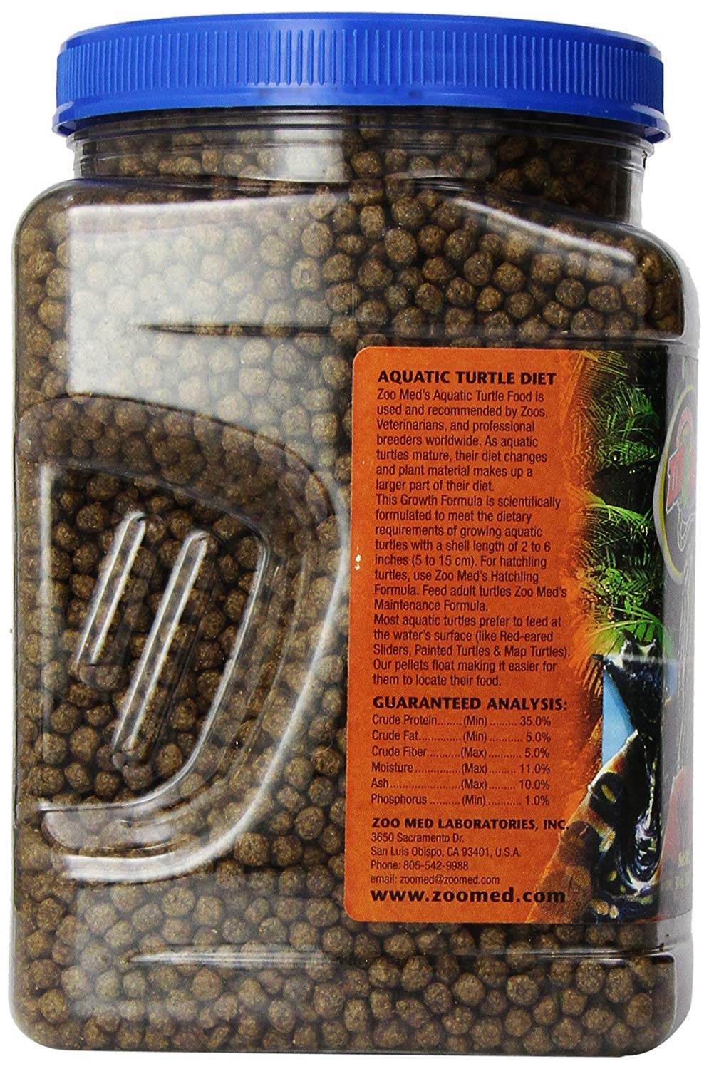 Zoo Med Aquatic Turtle Food Growth Formula hatchling pellets for rapid growth.
