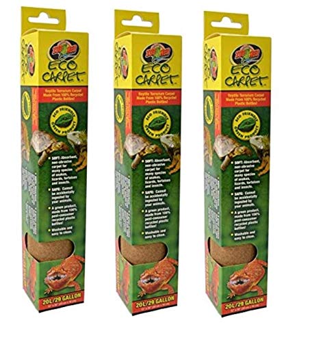 Zoo Med Eco Carpet reptile carpet tan 12x30 for 29-gallon tanks offers soft footing and easy cleaning.
