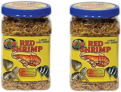 Zoo Med large sun-dried red shrimp 10oz pack shot showcases a protein-rich treat for large fish and turtles.