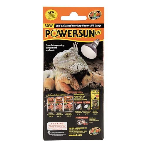 Zoo Med PowerSun UV Bulb 80W UV output arc for large terrariums