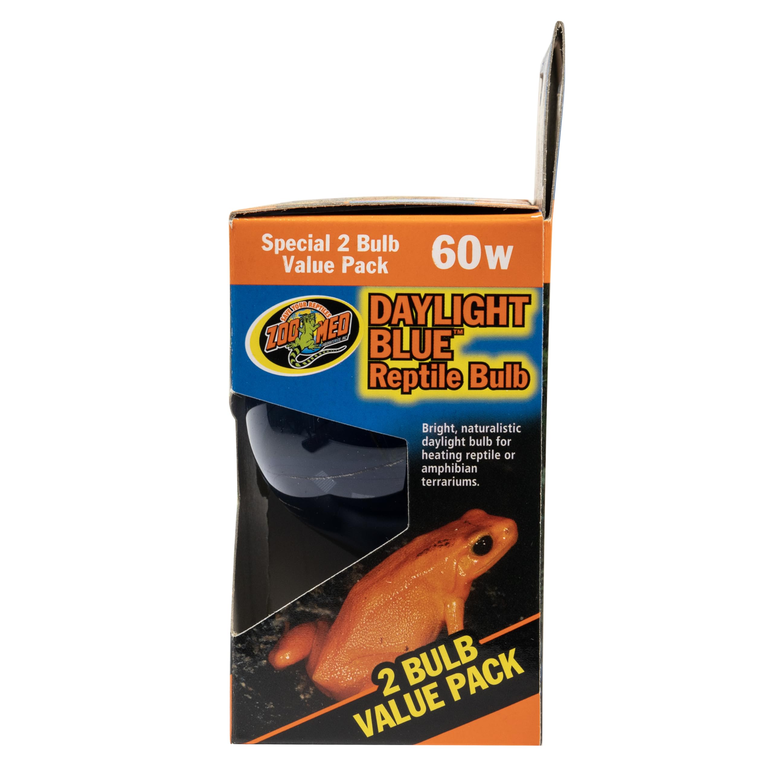 Zoo Med reptile terrarium lighting image emphasizes blue hue for enhanced enclosure ambiance.
