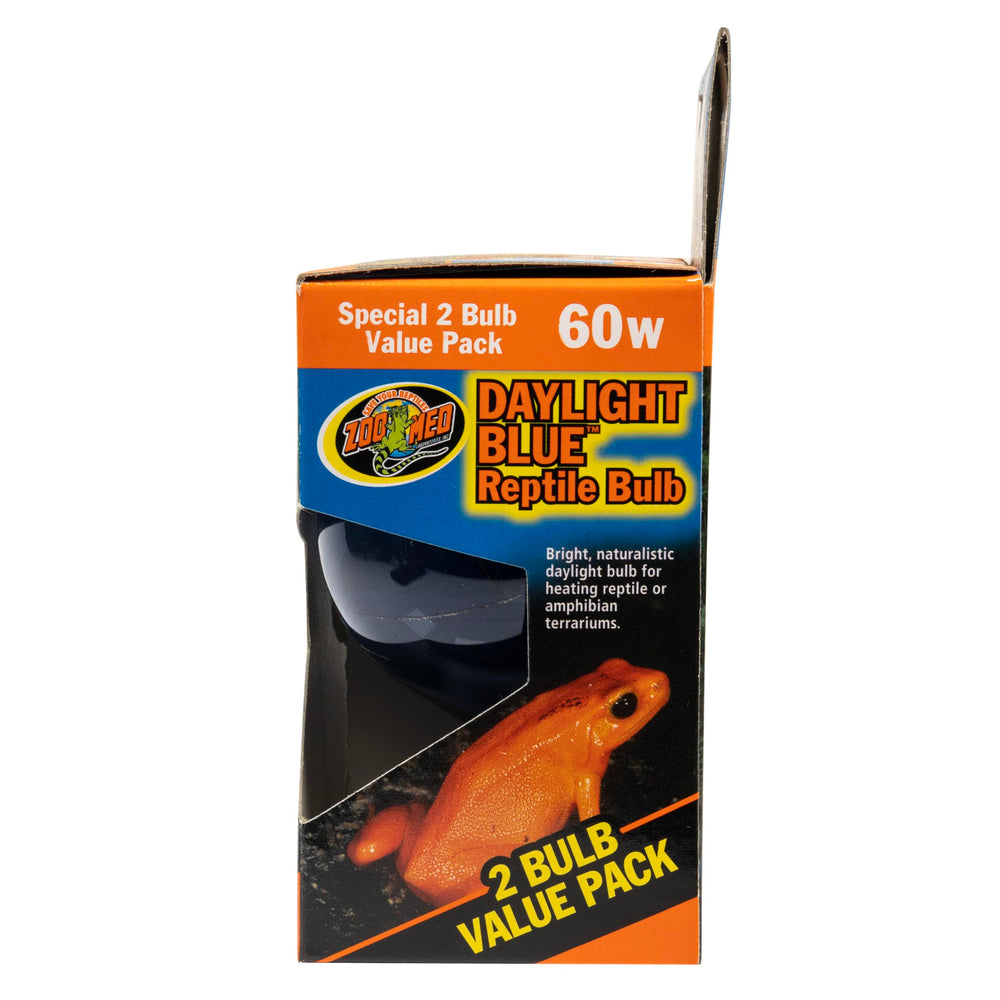 Zoo Med reptile terrarium lighting image emphasizes blue hue for enhanced enclosure ambiance.
