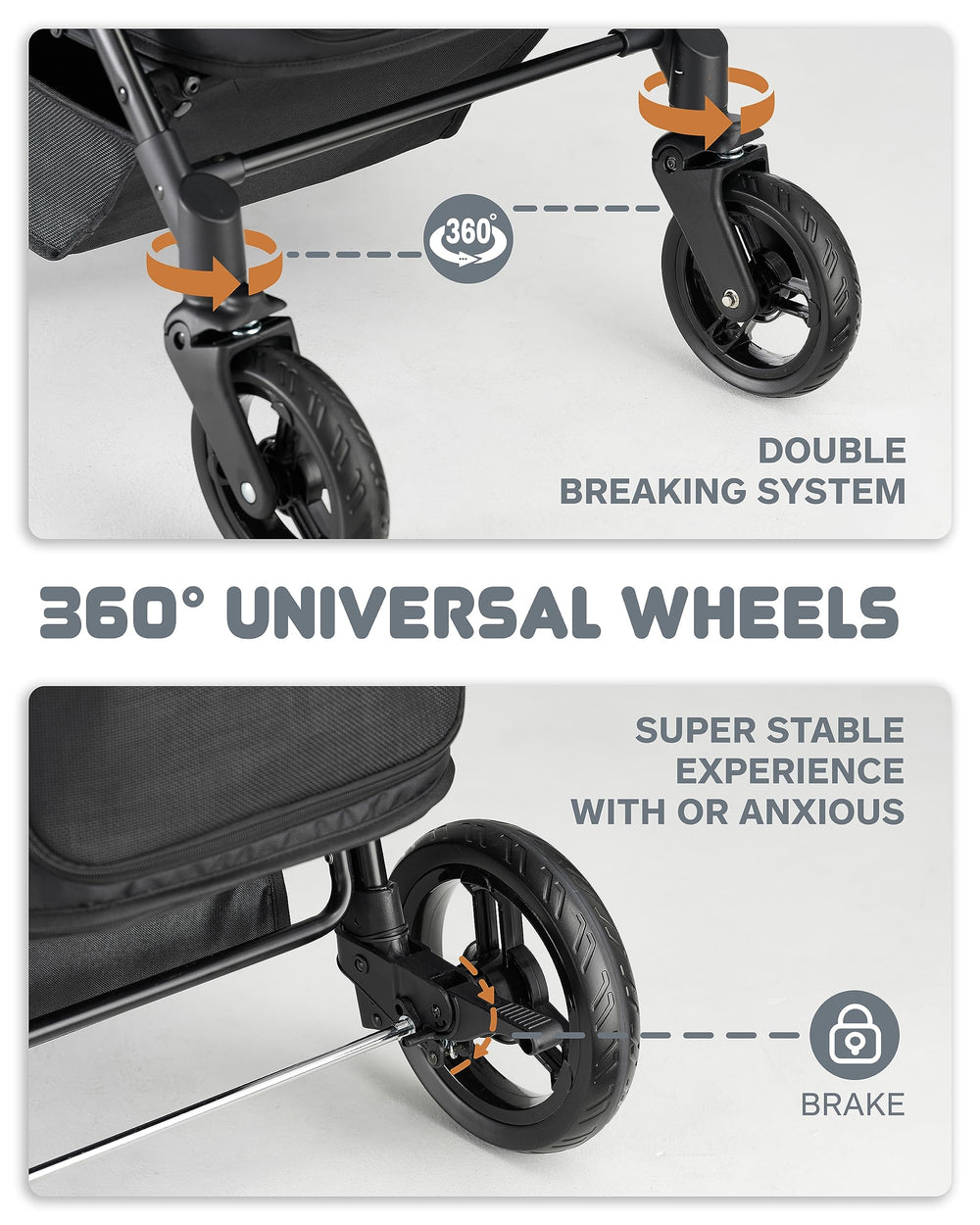Zoosky dog stroller storage basket for carrying toys and essentials during trips.