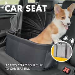 Zoosky Pet Stroller car-seat mode illustrates seamless transitions during travel.