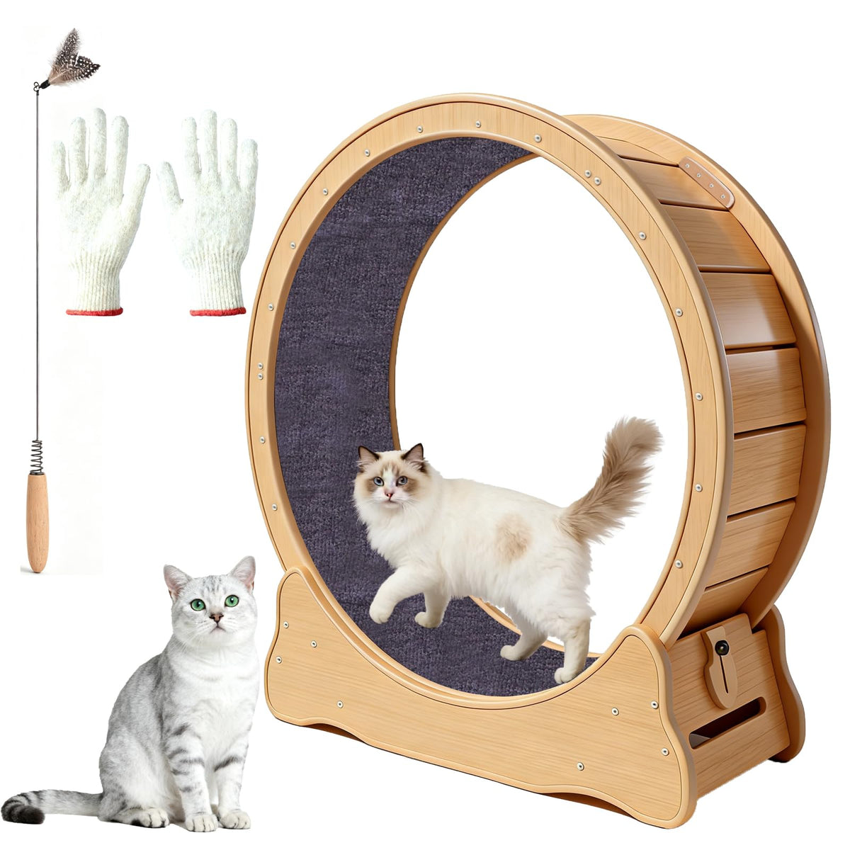 ZooVibe cat exercise wheel assembly enables quick setup for indoor fitness routines.