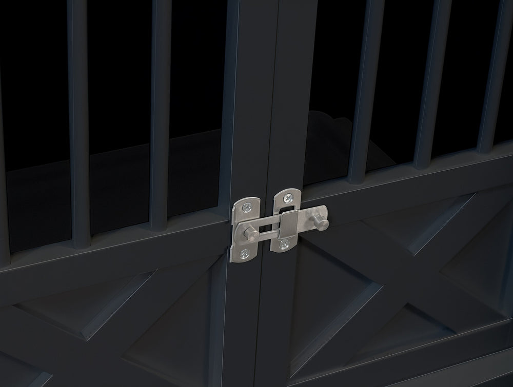 Zoovilla Merry crate double-hinged front doors for sturdy access and safe containment.