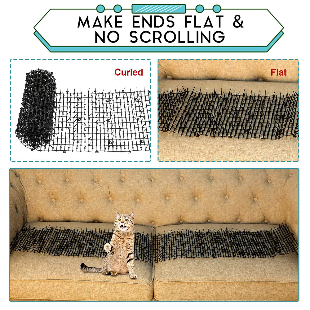 Zopeal cat repellent mat with pegs and ties offers secure outdoor installation.