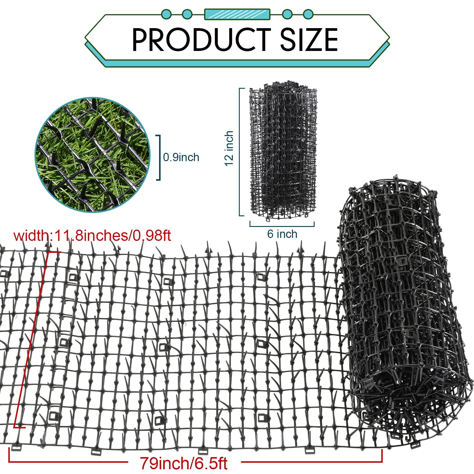 Zopeal mat spikes detail shows soft deterrent design for gentle pet guidance.