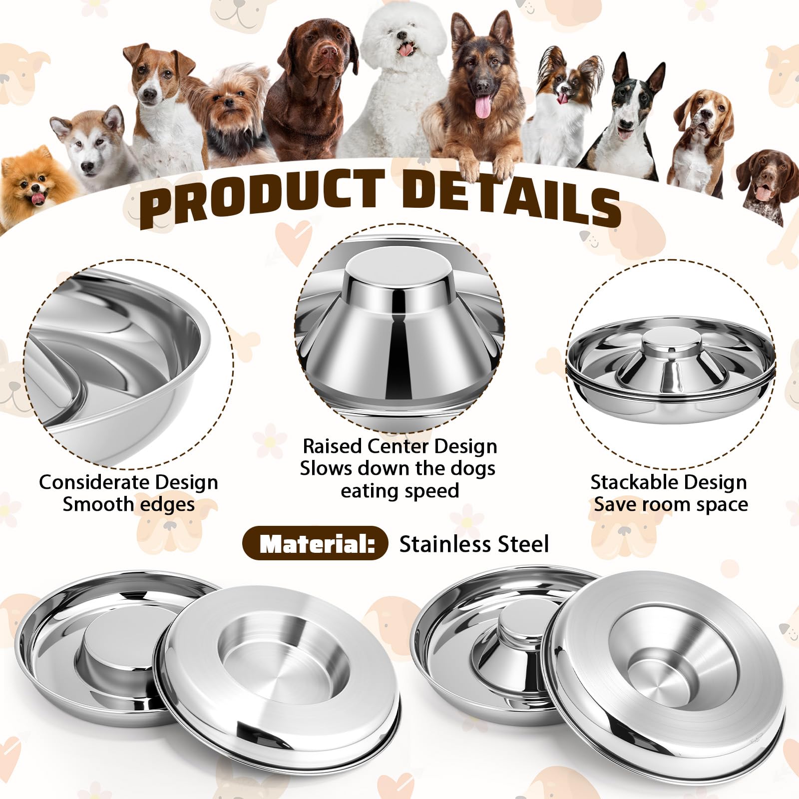 Zopeal slow-feeder bowl with raised center slows eating for calmer meals