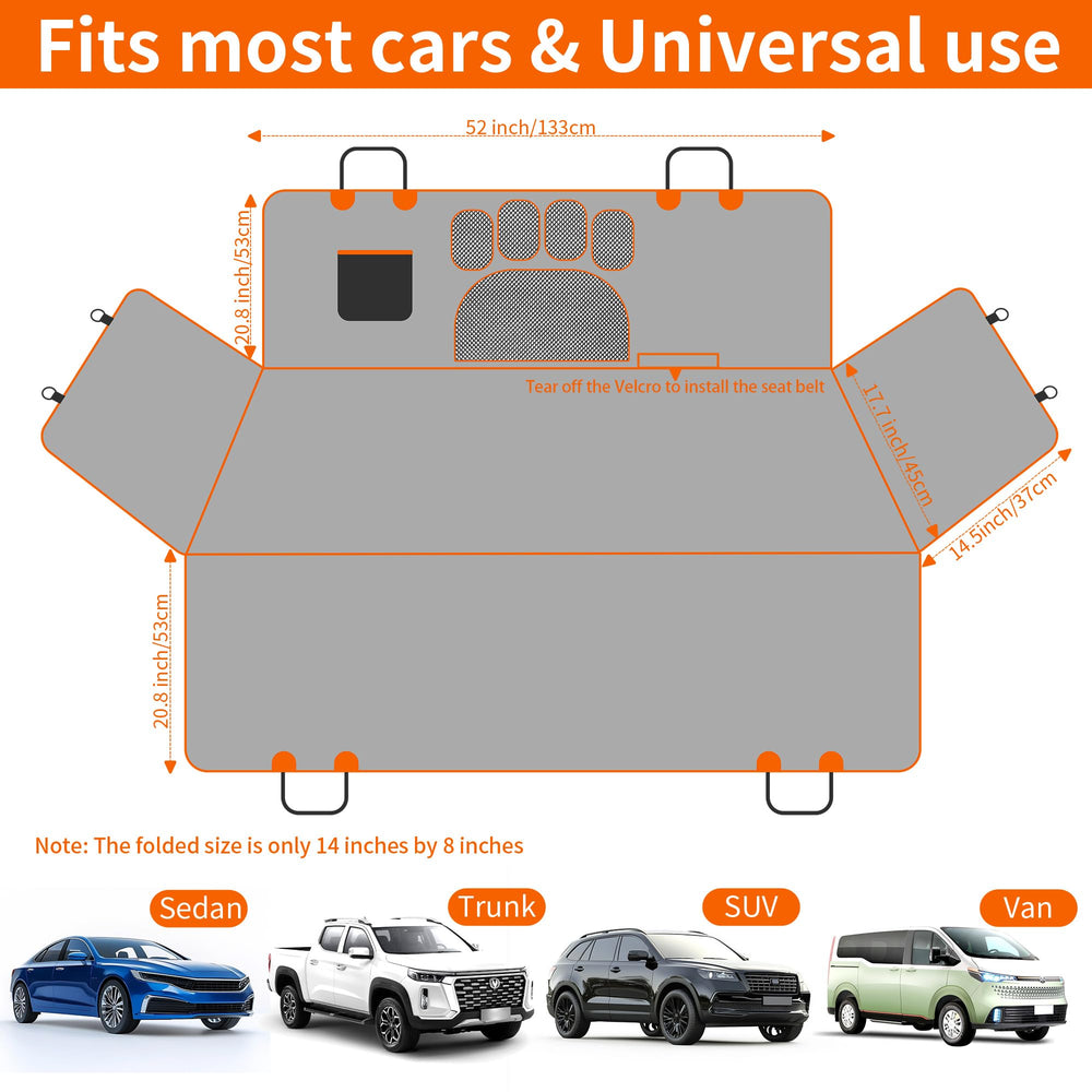 Zoramey dog hammock three installation modes fit most sedans and SUVs.
