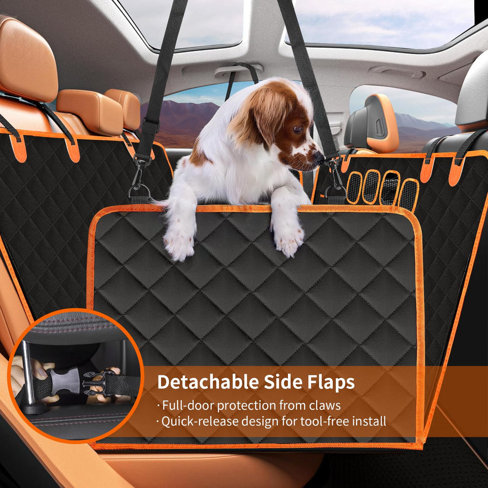 Zoramey dog hammock nonslip backing prevents shifting on bumpy trips.
