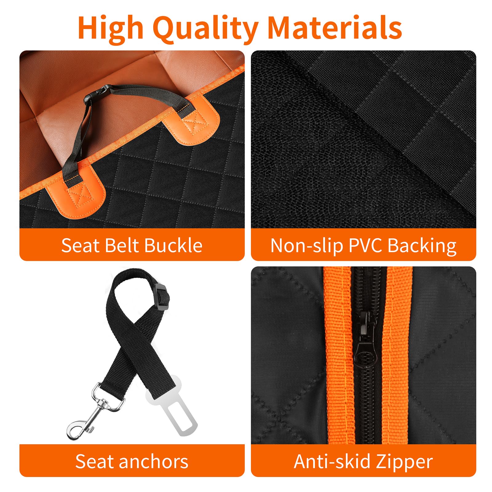 Zoramey dog hammock seatbelt anchors keep pets secure for safer travel.