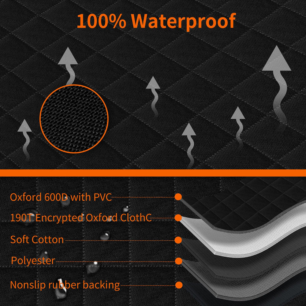 Zoramey dog hammock waterproof 600D Oxford fabric protects your seats from spills.