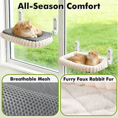 Zoratoo Cat Window Perch 4-sided bolster bed provides secure lounging space.