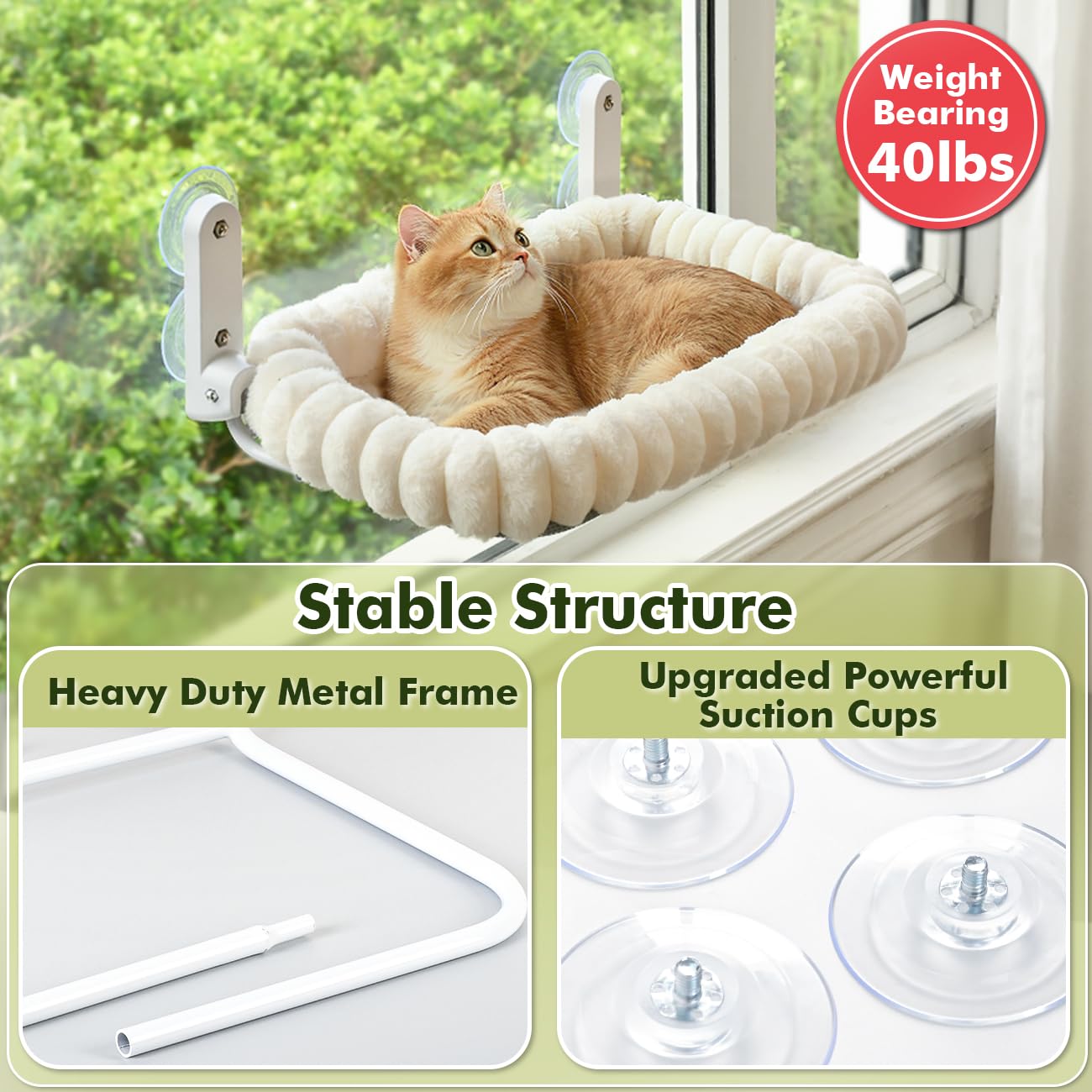 Zoratoo Cat Window Perch breathable mesh cover keeps cats cool.