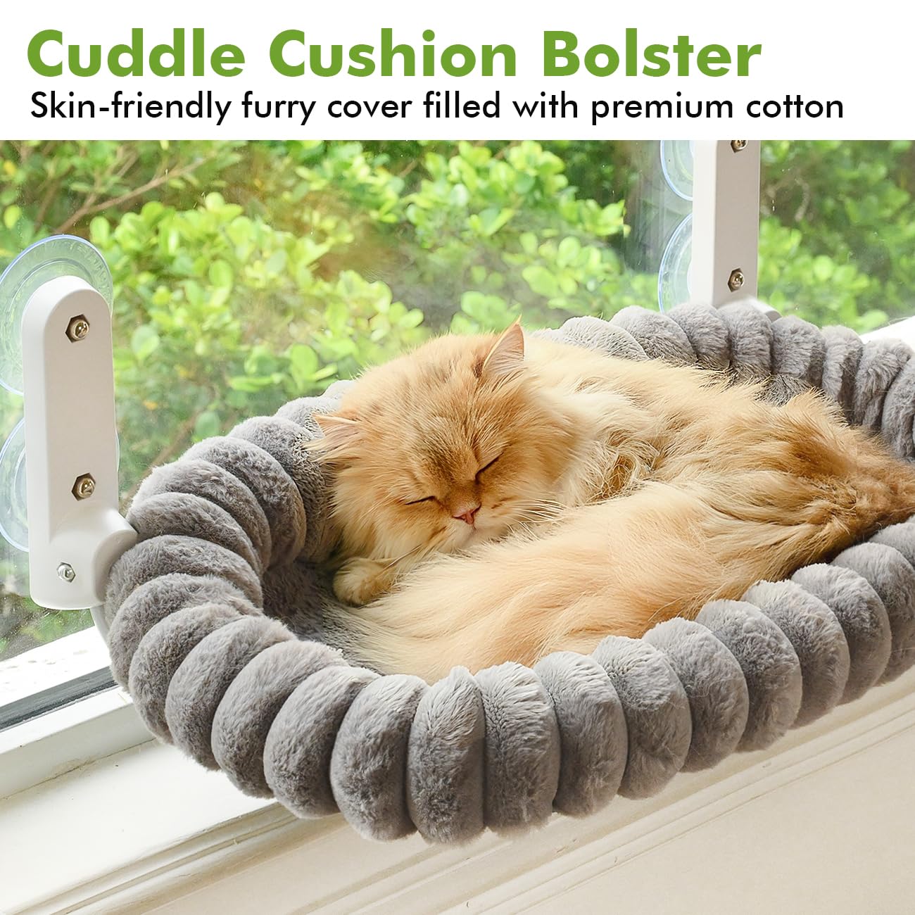Zoratoo cat window perch machine-washable cover keeps fabric clean for daily use