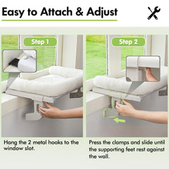 Zoratoo cat window sill perch assembly without tools for quick setup.