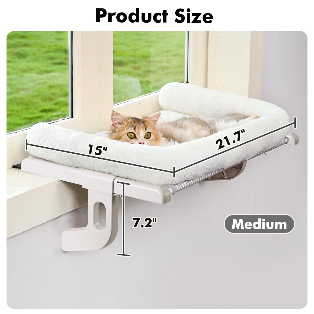 Zoratoo cat window sill perch sturdy frame supports up to 40 pounds.