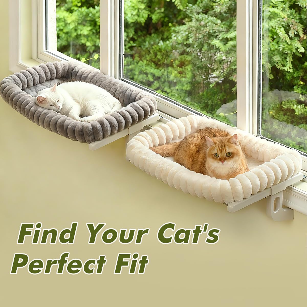 Zoratoo Cloud-Cuddle window perch installed on window with sunny view for cat
