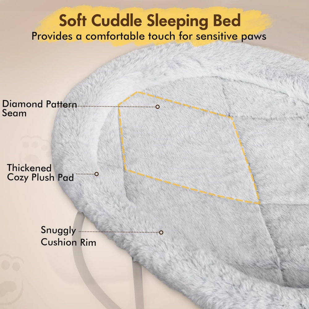 Zoratoo Plush Cuddle Rim Bed highlights soft touch and head cushioning for cozy naps.