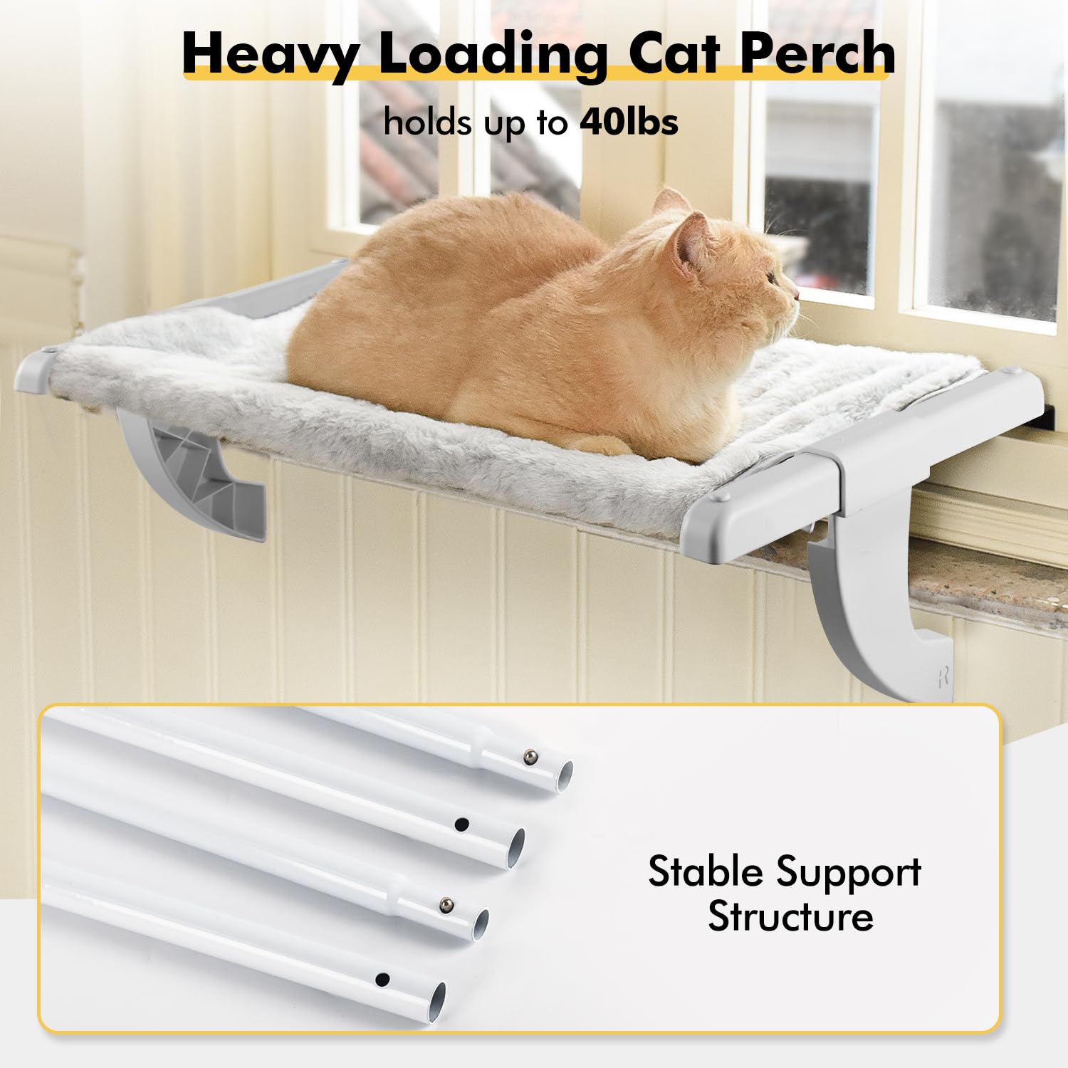 Zoratoo Window Sill Perch large size dimensions fit diverse windowsills for comfy naps