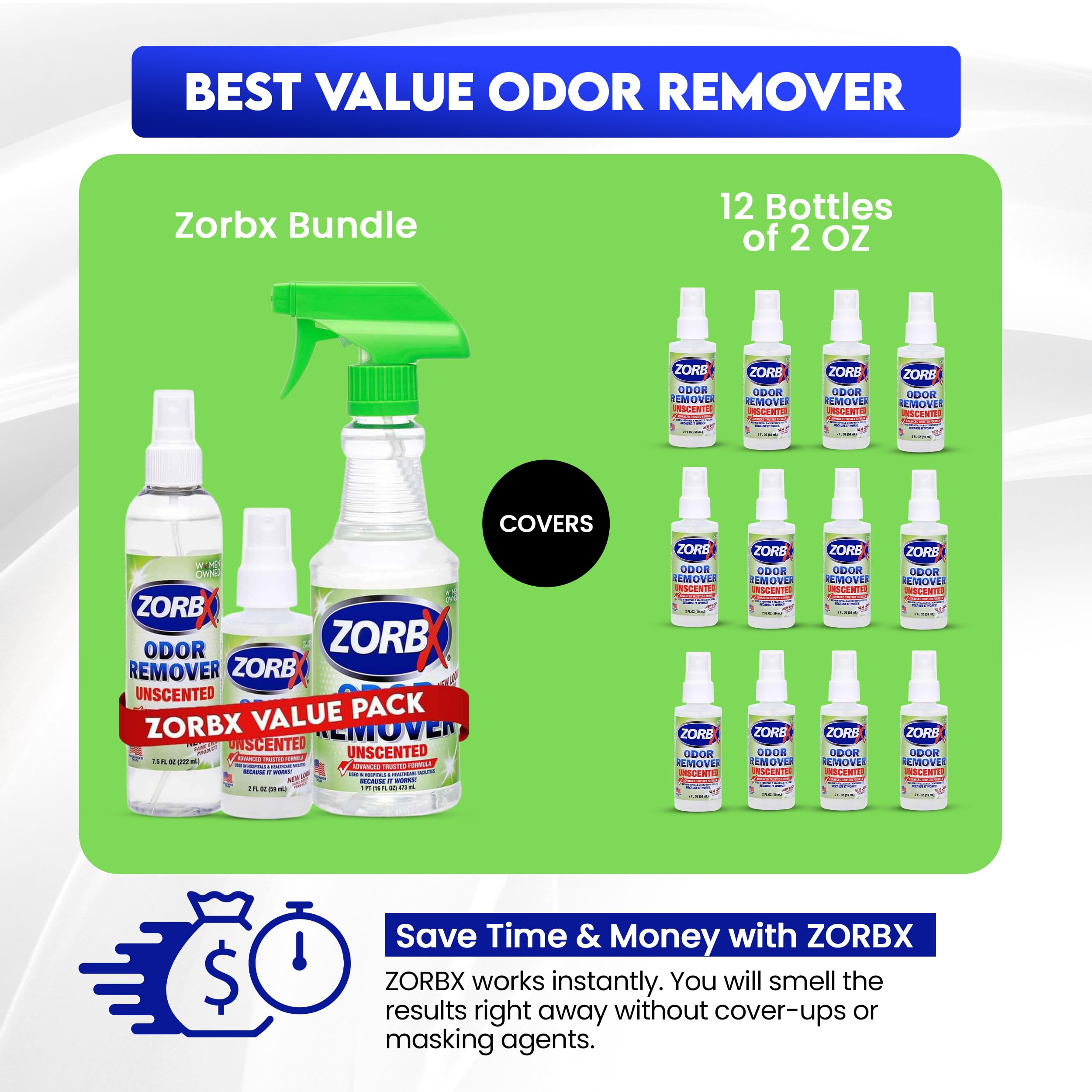 ZORBX fabrics and carpets odor remover in action.