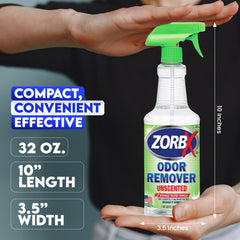ZORBX spray mist application helps freshen car interiors without overpowering scent.