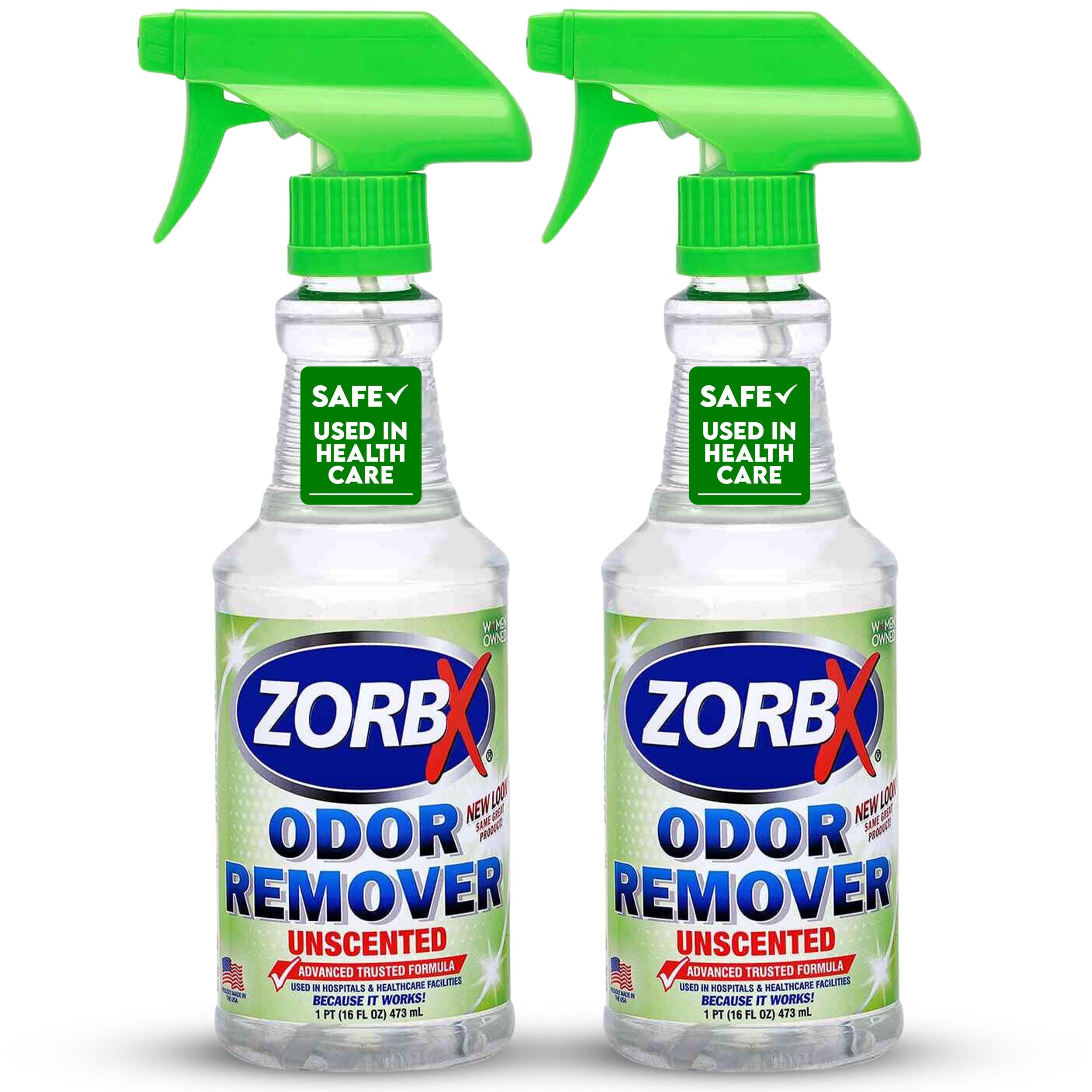 ZORBX Unscented Odor Eliminator bottle 16oz for quick, fresh-smelling rooms.