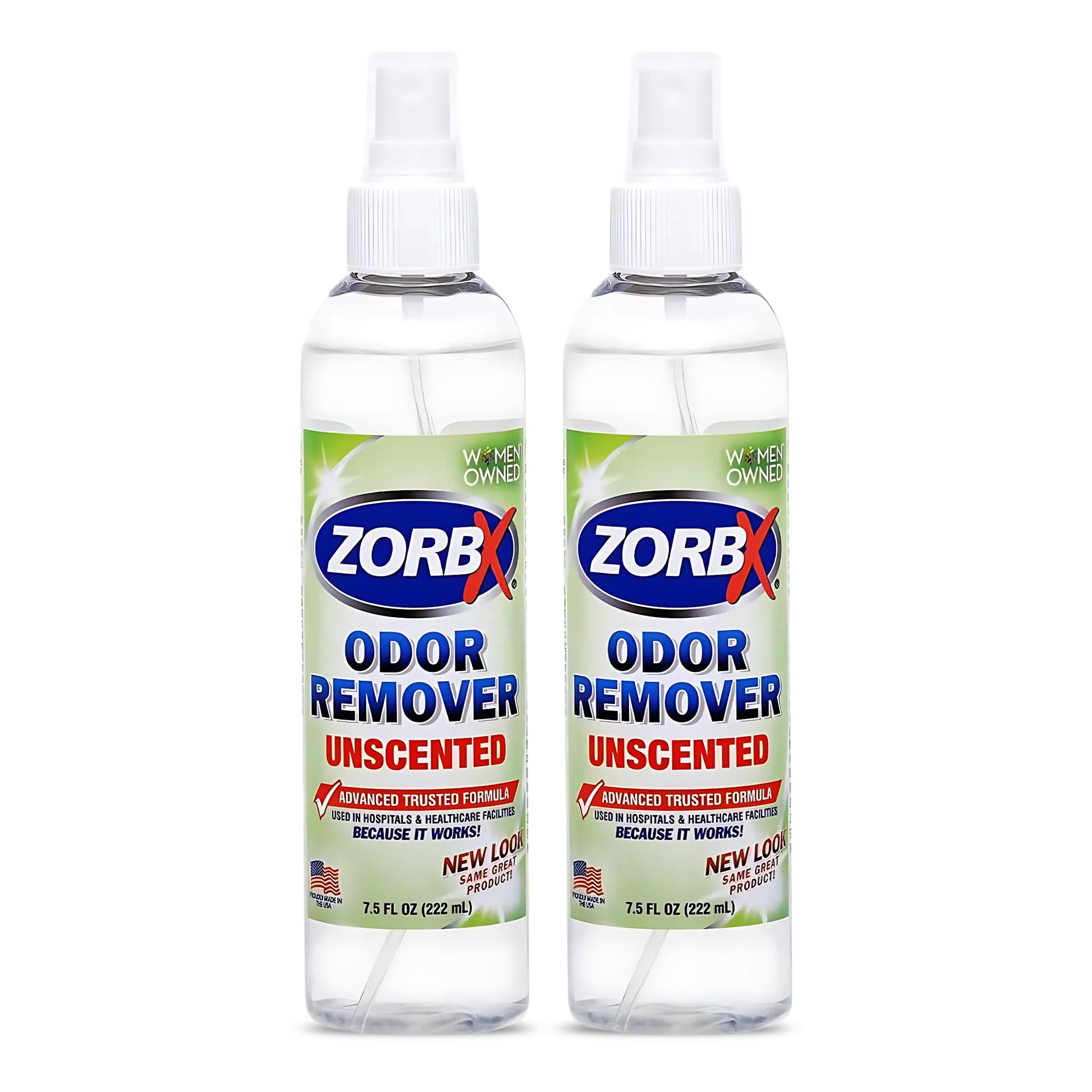 ZORBX unscented odor eliminator bottle 2-pack for quick, long-lasting odor removal