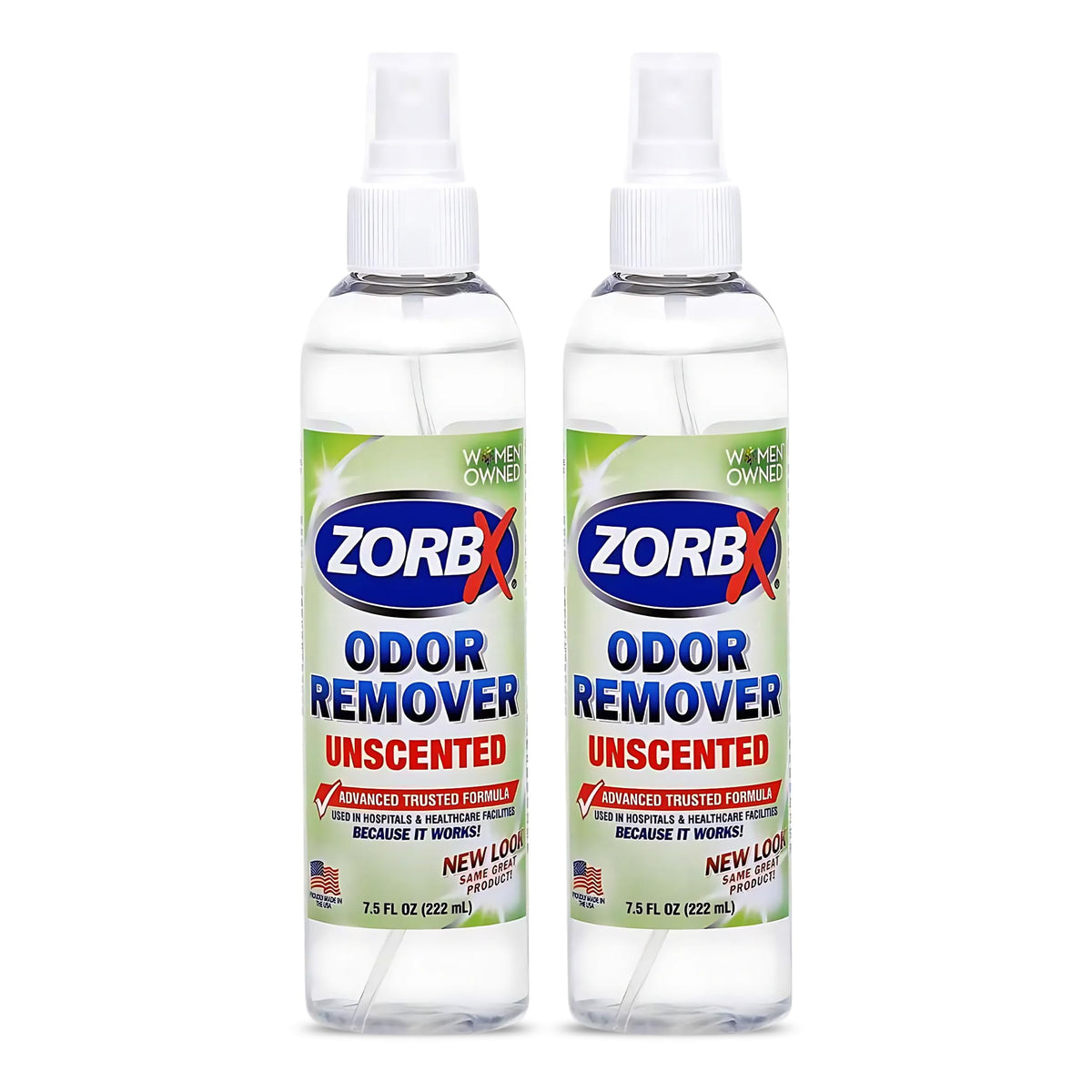ZORBX unscented odor eliminator bottle 2-pack for quick, long-lasting odor removal