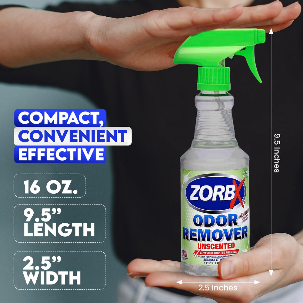 ZORBX Unscented Odor Eliminator car application for a fresh driving environment.