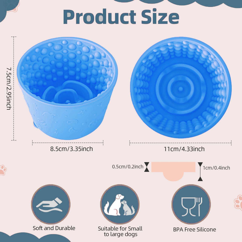 ZOURYNUA slow feeder bowl side profile highlights non-slip suction for stable meals.
