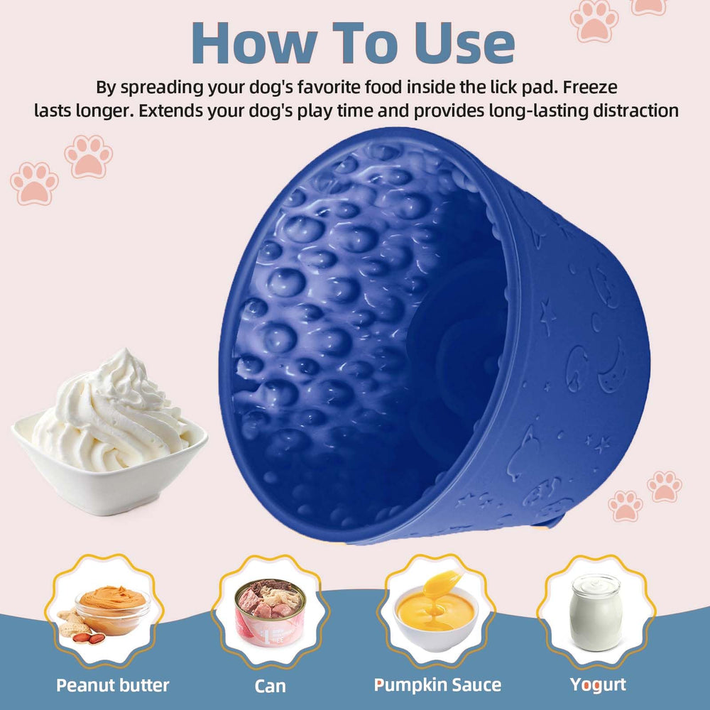 ZOURYNUA dog slow feeder bowl with suction-cups securing it during meals