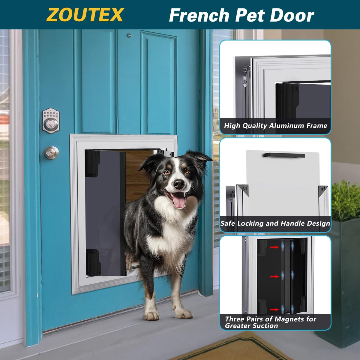 ZOUTEX XLarge magnetic flaps image highlights tight seal and draft reduction.